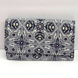 Vera Bradley Plaza Tile Floral Geometric RFID Large Tab Wallet Spring 2021 NWOT